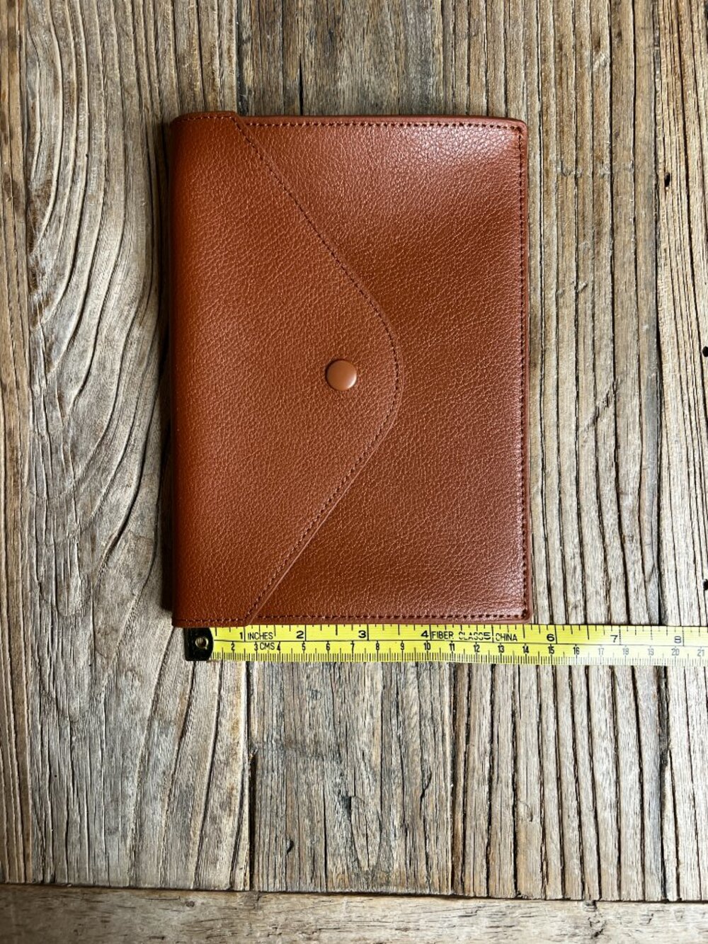 David Yurman Cognac Pebbled Leather Envelope Pouch Clutch Suede Lined New - Picture 9 of 9